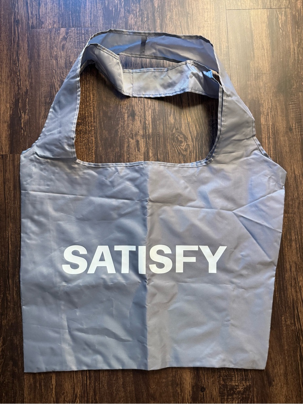 Satisfy Running Packable Nylon Tote Bag - Light Blue / Gray
